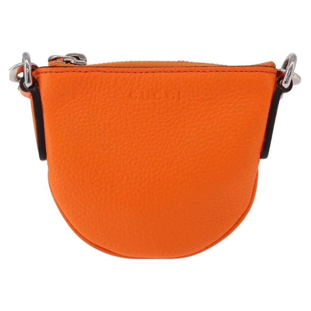 Gucci Leather Shoulder Pouch Web Orange